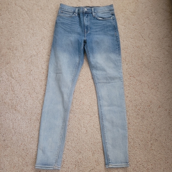 Hudson Barbara Dipped White High-waist Super WH407DDA Skinny Jeans - Picture 2 of 6